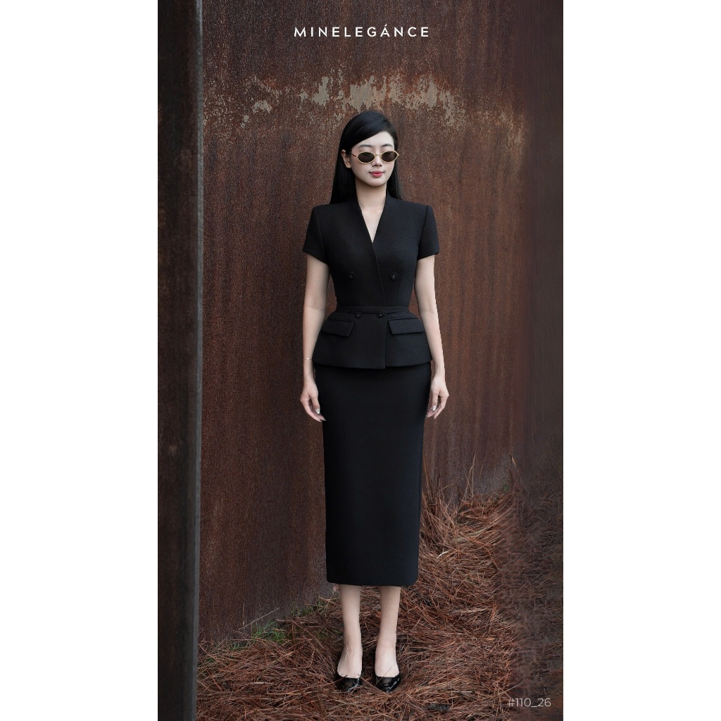 MINELEGÁNCE | SET VEST & CHÂN VÁY BÚT CHÌ THANH LỊCH, SANG TRỌNG - MIN110