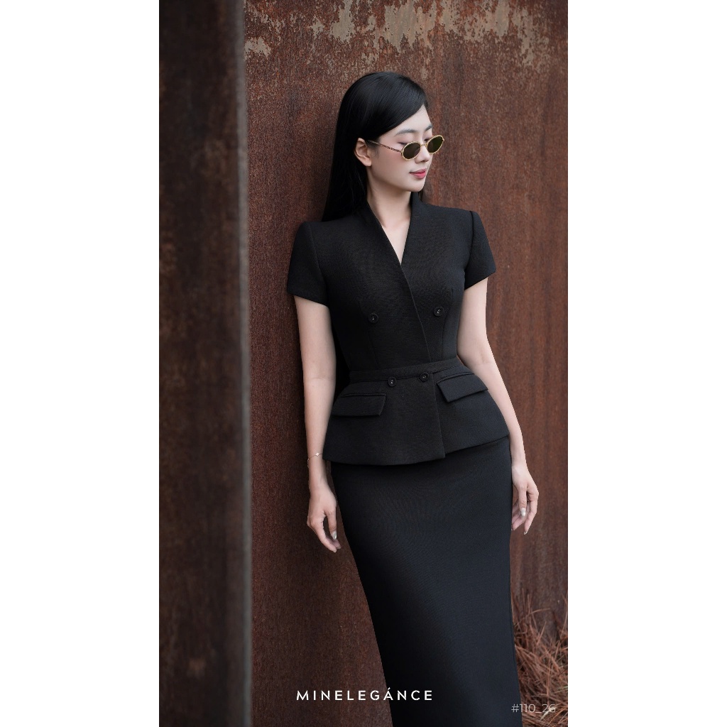 MINELEGÁNCE | SET VEST & CHÂN VÁY BÚT CHÌ THANH LỊCH, SANG TRỌNG - MIN110