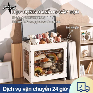 Hộp Đựng Đa Năng Gấp Gọn, Thùng Đựng Đồ Chơi Cho Bé Kích Thước Lớn, Có Bánh Xe Di Chuyển Dễ Dàng