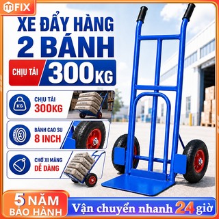 Xe Đẩy Hàng 2 Bánh Tải Trọng 250kg Bánh Cao Su Đặc 8 Inch Khung Thép Chắc Chắn Có Bàn Xếp Kéo Đẩy Linh Hoạt Siêu Bền