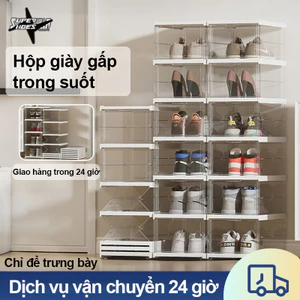 Hộp Đựng Giày Nhựa Cứng Cao Cấp, Hộp giày gấp gọn Hộp Nhựa Đựng Giày Dép Trong Suốt Kín Đáo