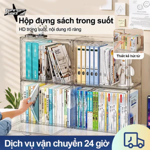 Hộp Đựng Sách Để Bàn Cỡ Lớn Tiện Lợi Chống Bụi Có Nắp Đậy, Hộp Đựng Đồ Trong Suốt