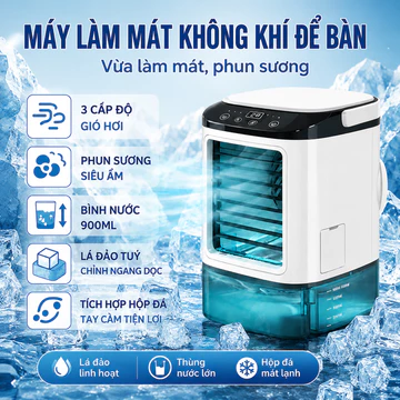 Quạt Phun Sương Mini Quạt Điều Hòa Mini Quạt Làm Mát USB Quạt Để Bàn Làm Mát Nhanh Có Hộp Đá Tăng Hiệu Quả Làm Lạnh Dùng
