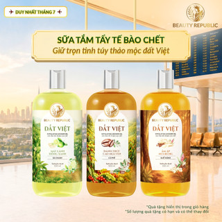 [V] Sữa tắm tẩy tế bào chết Việt giảm nhờn & mụn lưng với BHA Beauty Republic Đất Việt 500ml