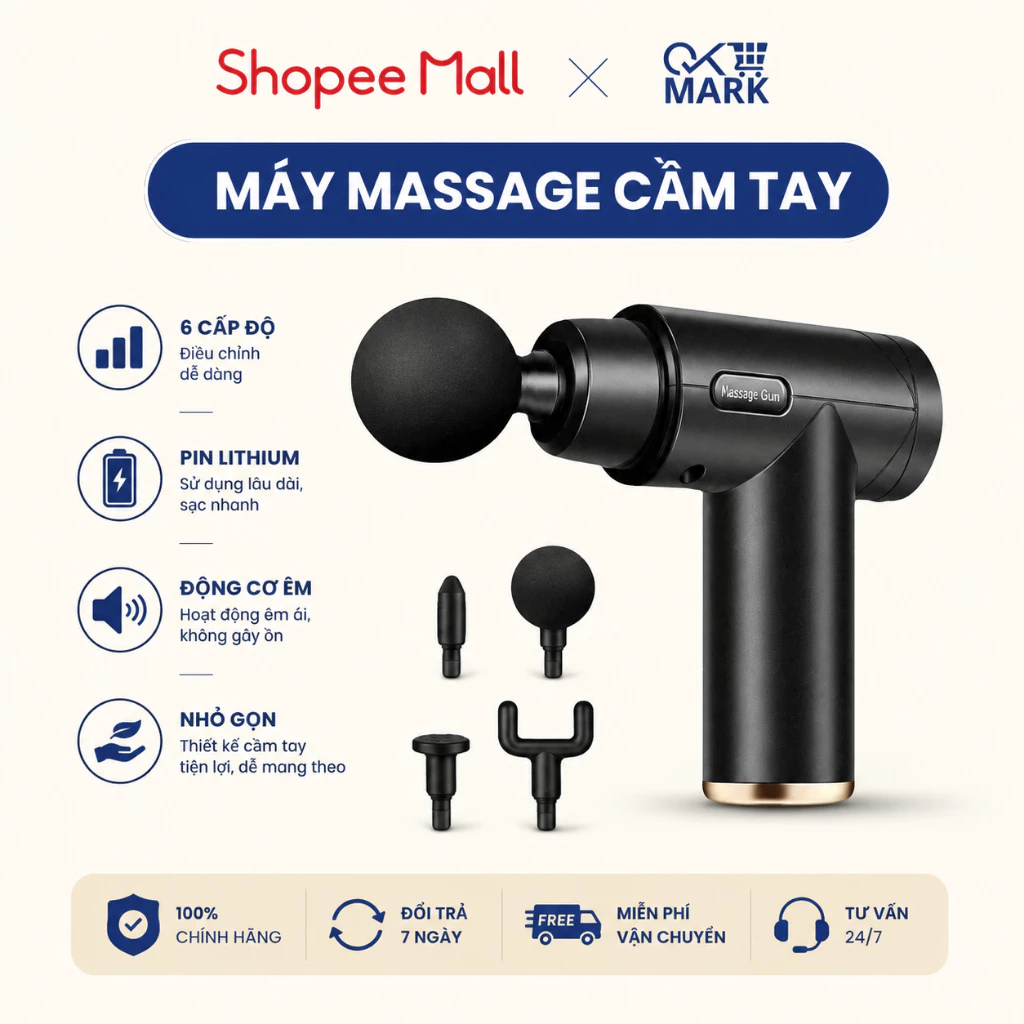Máy massage cầm tay Didooglt 4 đầu 6 chế độ