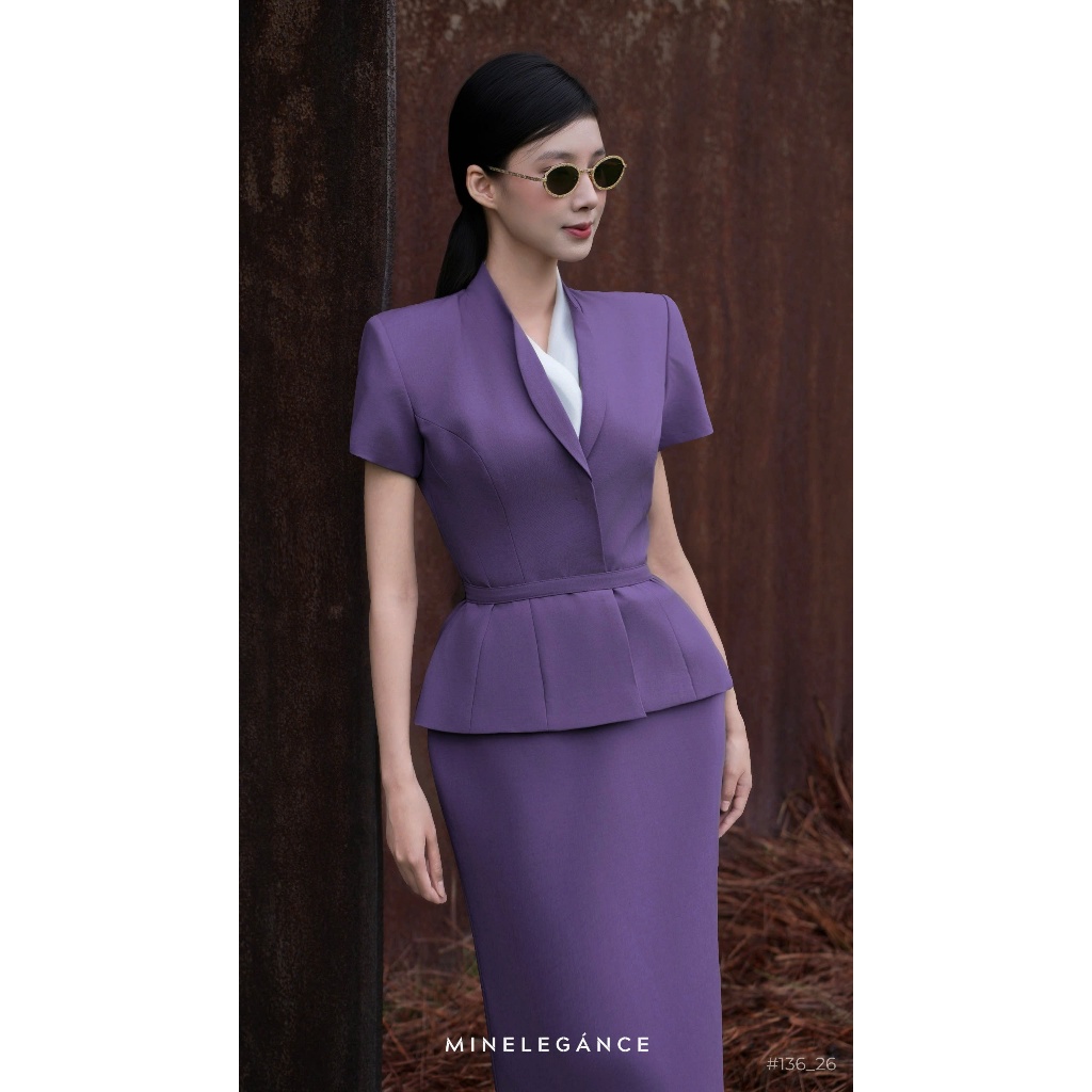 MINELEGÁNCE | SET ÁO VEST & CHÂN VÁY BÚT CHÌ THANH LỊCH, SANG TRỌNG - MIN136