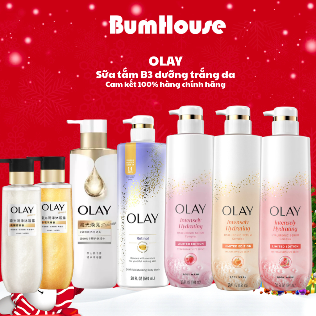 Sữa Tắm OLAY B3+ Vitamin C Body Cellscience Trắng Da, Cấp Ẩm Và Đàn Hồi Cho Da 50g 200g 500g 591ml