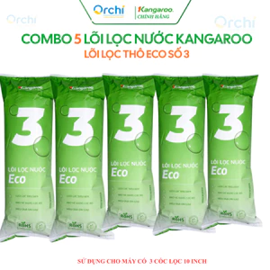 Combo 5 Lõi Lọc Thô Số 3 Kangaroo ECO Chính Hãng Giúp Giữ Cho Nguồn Nước Trong Sạch Tinh Khiết Dành Cho Máy Lọc Nước RO