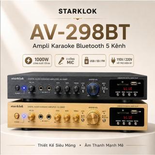STARKLOK AV-298BT Ampli Bluetooth 1000W 5 Kênh Hỗ Trợ USB SD FM AM Dùng Cho Karaoke Và Rạp Hát Tại Nhà