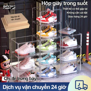 5 cái/10 cái Hộp Đựng Giày Nhựa Cứng Cao Cấp, Hộp Nhựa Đựng Giày Dép Trong Suốt Kín Đáo Chống Bụ