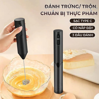[ BH 1 NĂM ] Máy Đánh Bọt Cà Phê Cầm Tay, Máy Đánh Matcha, Ba Tốc Độ, Máy Đánh Trứng Cầm Tay Mini