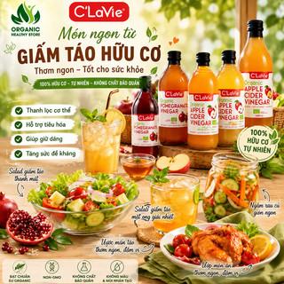 Giấm táo hữu cơ có giấm cái , 100% tự nhiên, đa năng tiện lợi và thanh lọc cơ thể