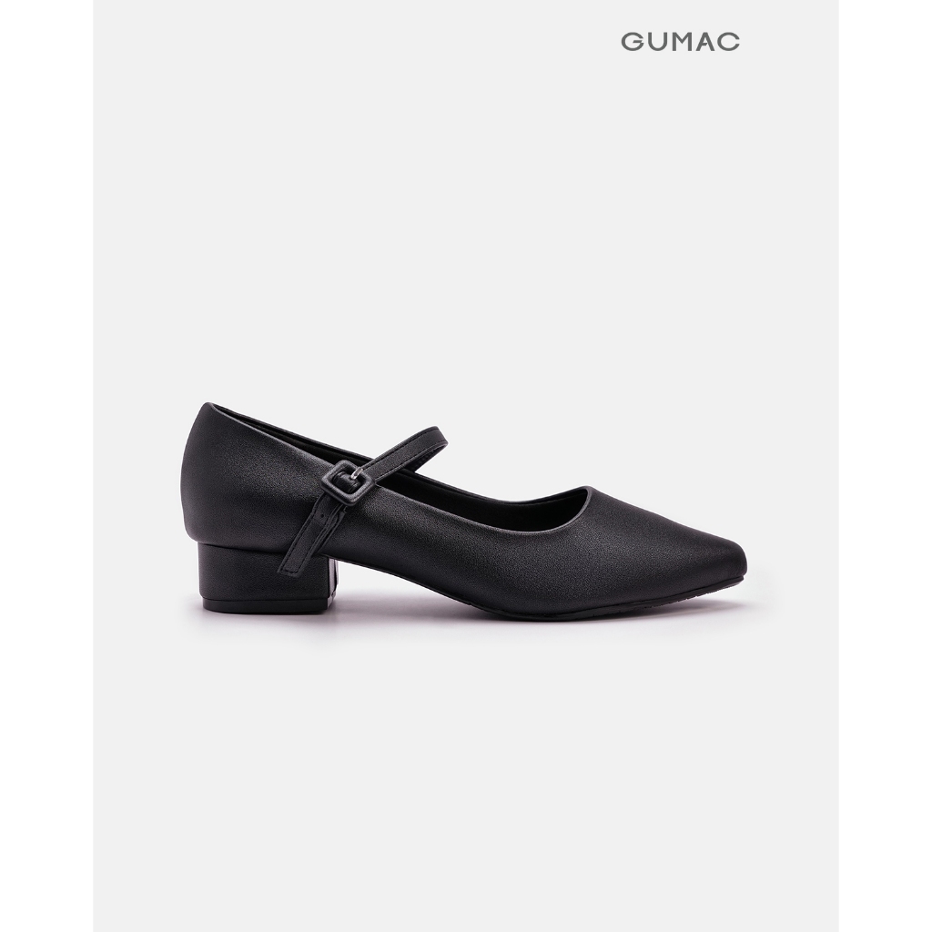 Giày Búp Bê Nữ GUMAC Thiết Kế Mũi Nhọn Quai Ngang Phối Khóa Thời Trang GF01078