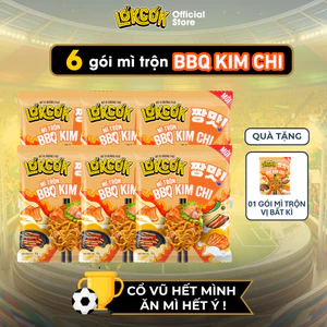 Combo 6 Gói Mì Trộn Xốt BBQ Kim Chi LOKCOK 6 Gói x 97G