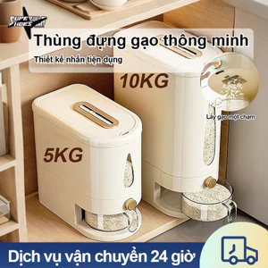 Thùng Dựng Gạo Thông Minh Dung tích 5L / 10L Thân trong suốt Bảo quản gạo sạch sẽ, an toàn thực phẩm