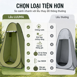 Lều Thay Đồ Tự Bung 190CM Chống Nước, Lều Tắm Di Động, Lều Vệ Sinh Cắm Trại Đa Năng, Khung Thép Bền, Kèm Túi Đựng