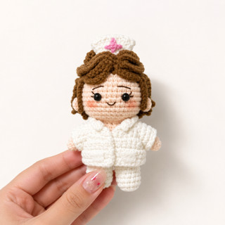 Móc Khóa Len Lendo Nghề Bác Sĩ Giáo Viên Phi Công 12cm Handmade Amigurumi Quà Tặng Phụ Kiện Balo Chìa Khóa Xinh Xắn