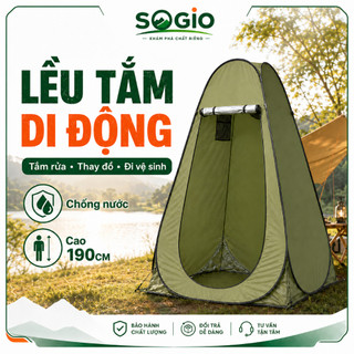 Lều Thay Đồ Tự Bung 190CM Chống Nước, Lều Tắm Di Động, Lều Vệ Sinh Cắm Trại Đa Năng, Khung Thép Bền, Kèm Túi Đựng