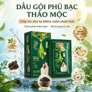 Thảo Dược Tại NhàHộp 10 Gói Tinh Chất Nhuộm Tóc，nhuộm tóc tại nhà，Dầu Gội Phủ Bạc Thảo Dược