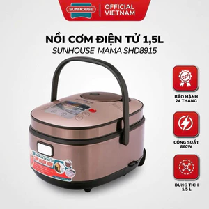 NỒI CƠM ĐIỆN TỬ 1.5L SUNHOUSE MAMA SHD8915 - Bảo hành chính hãng 12 tháng