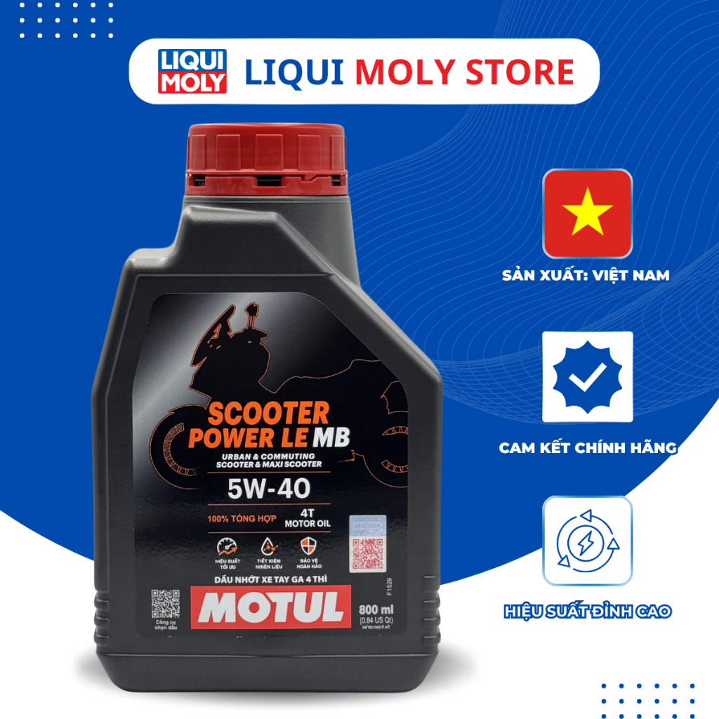 Dầu nhớt xe tay ga Motul Scooter Power LE 4T 5W40 dung tích 800ML-1L