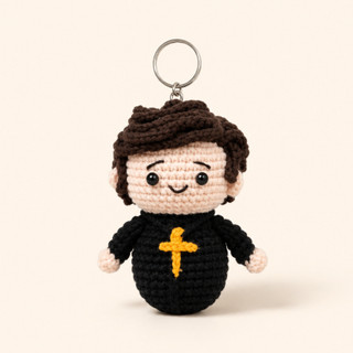 Móc Khóa Len Lendo Công Giáo Nữ Tu Thiên Thần Cha Xứ Chibi Handmade Crochet Quà Tặng