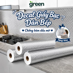 Giấy Bạc Dán Bếp PVC Chống Dầu Mỡ, Decal Dán Tường Nhà Bếp Tráng Nhôm Chịu Nhiệt, Chống Nước
