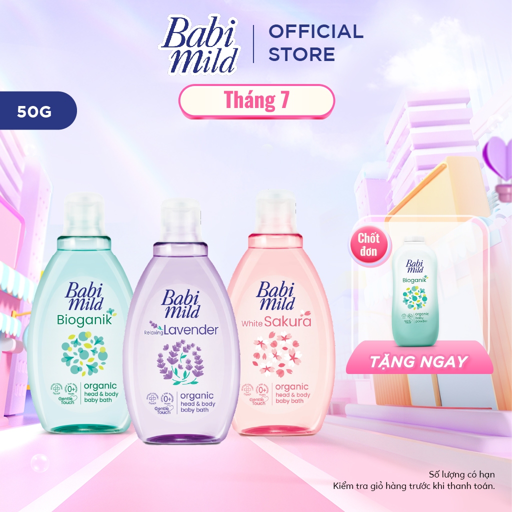 Sữa tắm gội toàn thân cho bé Babi Mild 180ml