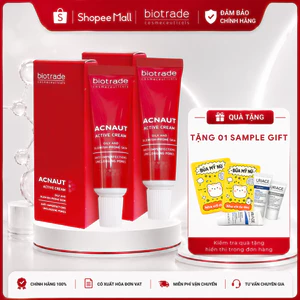 Combo 2 hộp Kem chấm mụn Biotrade Acnaut Active Cream 5ml giảm mụn sưng, mụn bọc, ngừa thâm
