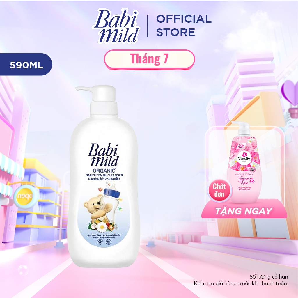 Nước Rửa Bình Sữa Cho Bé Babi Mild Utensil Cleaner Chai 590ml