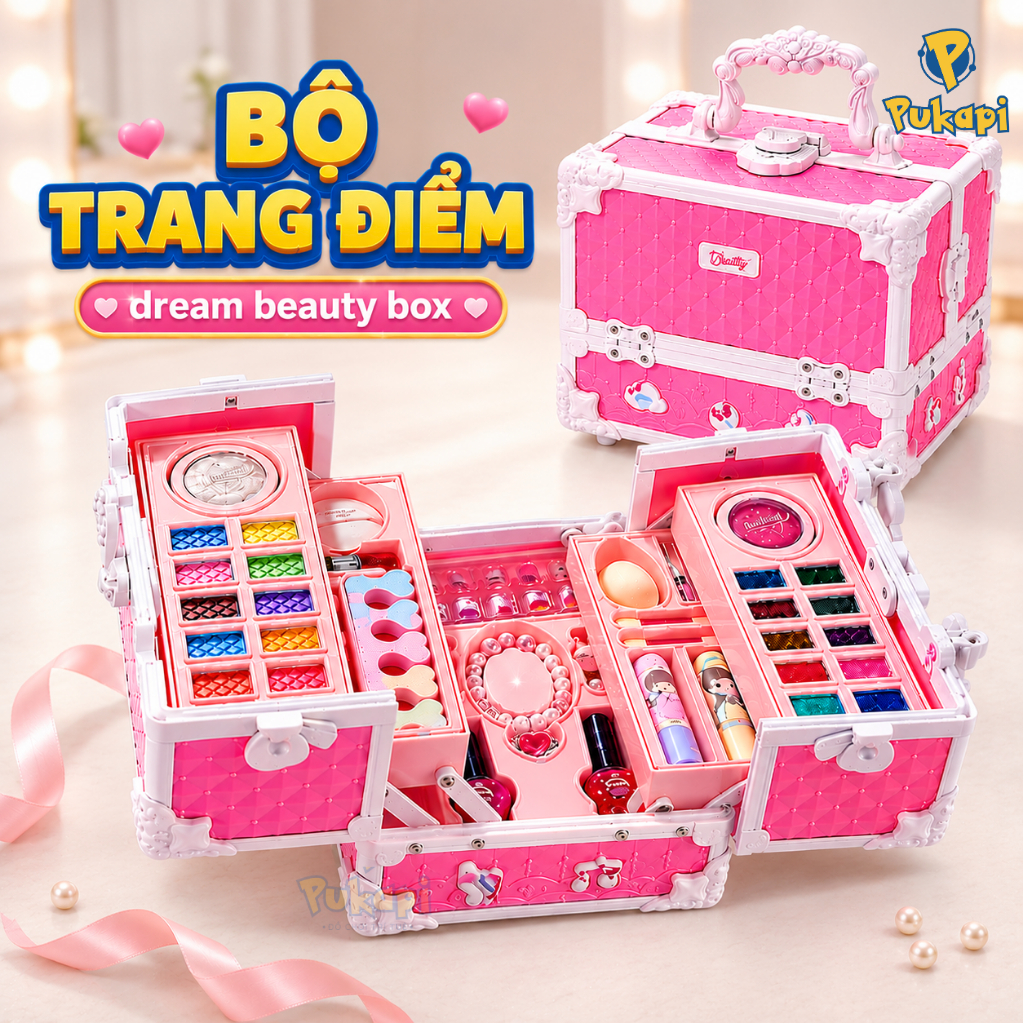 Đồ Chơi Trang Điểm Vali Trang Điểm Đồ Chơi Cho Bé Gái Cốp Trang Điểm Bộ Đồ Chơi Làm Nail- Đồ Chơi Cho Bé PUKAPI