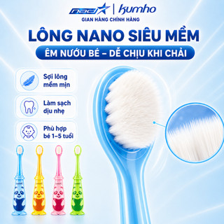 Bàn Chải Đánh Răng Kumho HQ17 Lông Nano Siêu Mềm Đầu Chải Nhỏ Chân Hút Cho Bé Chính Hãng
