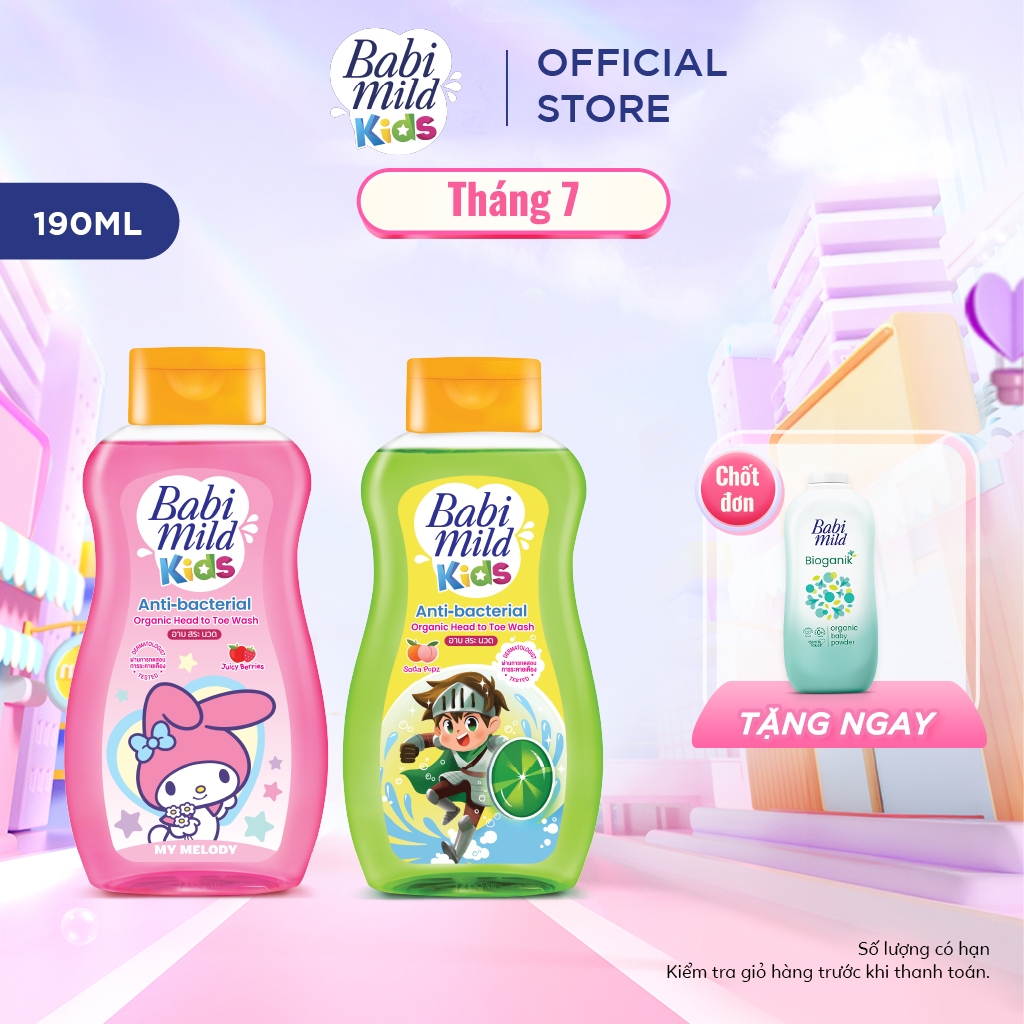 Sữa tắm gội toàn thân trẻ em Babi Mild Kids 190ml