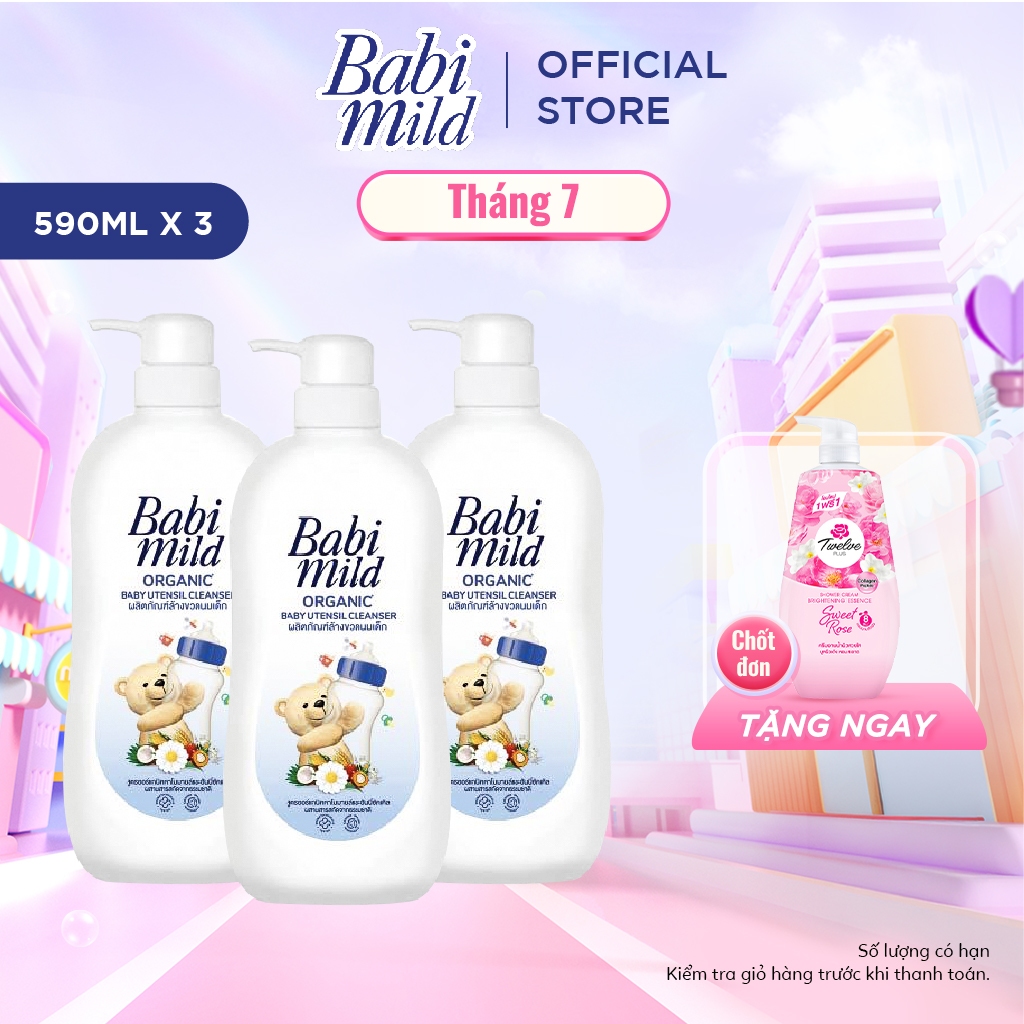 Combo 3 Nước rửa bình sữa Babi Mild 590MLx3