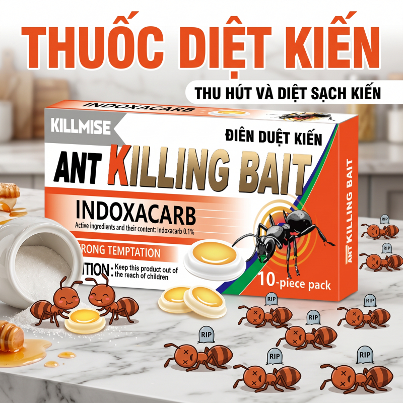 🐜 Mồi Diệt Kiến 10 Viên/Hộp Diệt Tận Tổ Hiệu Quả Lâu Dài Chỉ Cần Đặt Không Mùi Hắc Dễ Sử Dụng Cho Gia Đình