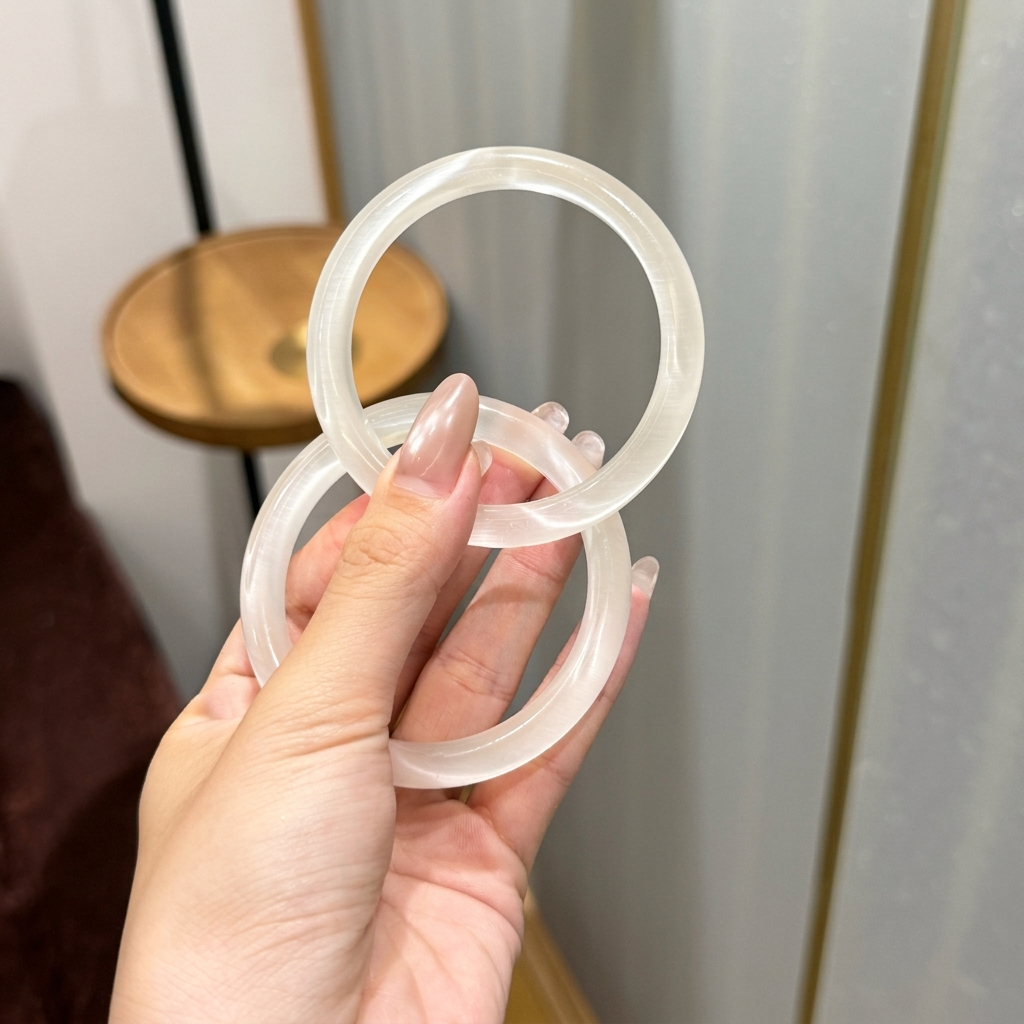 [𝐒𝐀𝐋𝐄] Vòng Tay Mắt Mèo Bạch Nguyệt Quang Trắng Sữa – Trang Sức Đá Tự Nhiên Sang Trọng
