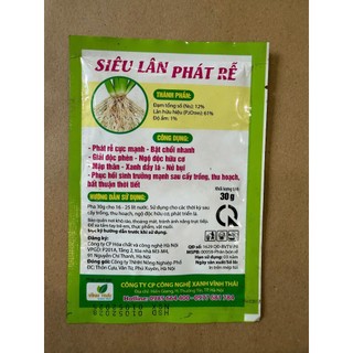 Phân bón Siêu lân 60+  Ra rễ cực mạnh, bật chồi, đẻ nhánh, tăng sức đề kháng (gói 30g)