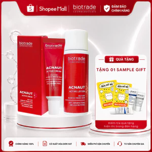 Bộ đôi giảm mụn Biotrade Acnaut Active Cream 5ml & Lotion 15ml giảm mụn sưng đỏ, mụn bọc, mụn mủ
