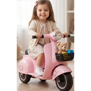 xe máy điện đồ chơi vespa có sạc,đèn ,nhạc vui nhộn,phù hợp cho bé từ 1-5 tuổi