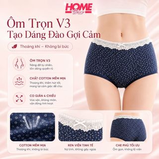 Quần lót nữ đùi cotton kháng khuẩn cao cấp ren sang trọng họa tiết hoa nhí đính nơ xinh xắn L5522