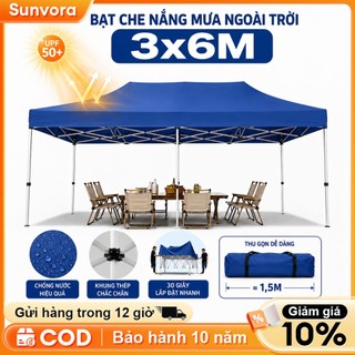 Nhà Bạt Di Động Gấp Gọn 3M X 3M; 3M x 6M Che Nắng Mưa Ngoài Trời, Khung Thép Sơn Tĩnh Điện