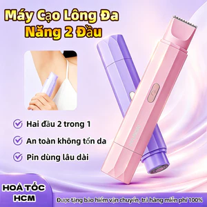 Tông đơ cao cấp 2 đầu cạo bikini vùng kín cho nữ, lưỡi dao thép không gỉ chống nước an toàn