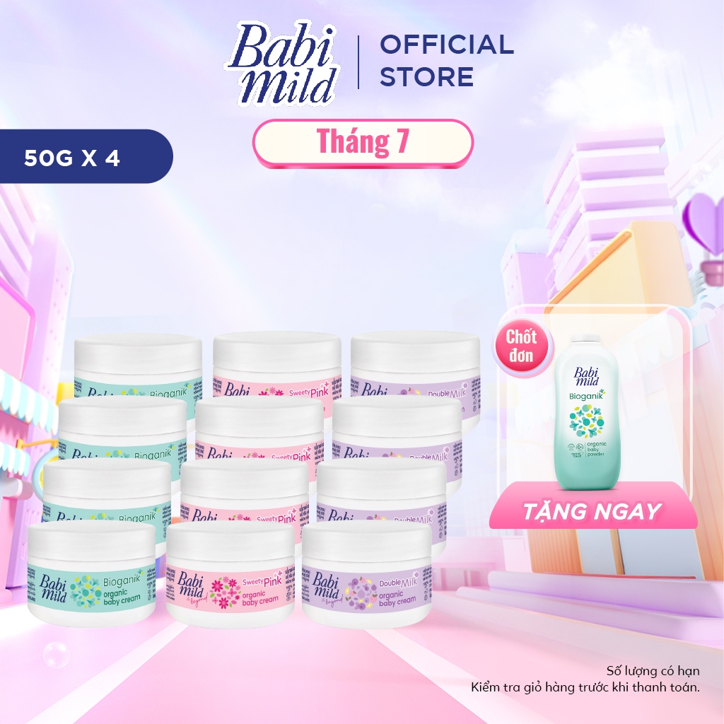 Combo 4 Kem dưỡng da Babi Mild 50Gx4