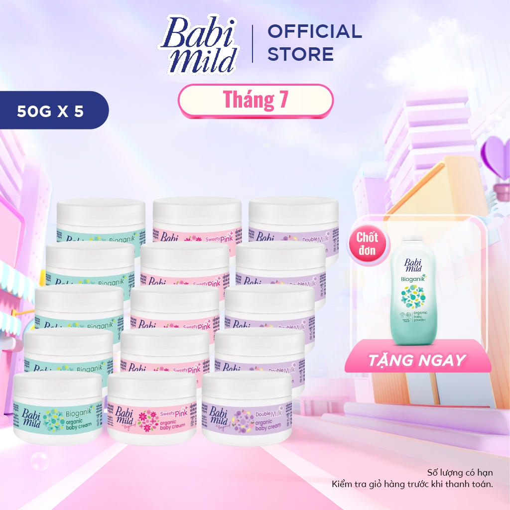 Combo 5 Kem dưỡng da Babi Mild 50Gx5