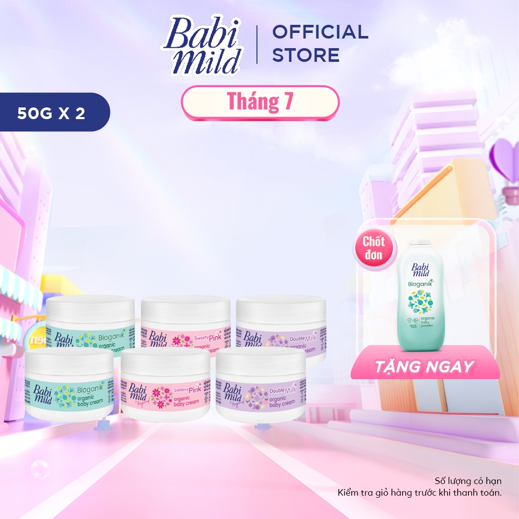 Combo 2 Kem dưỡng da Babi Mild 50Gx2
