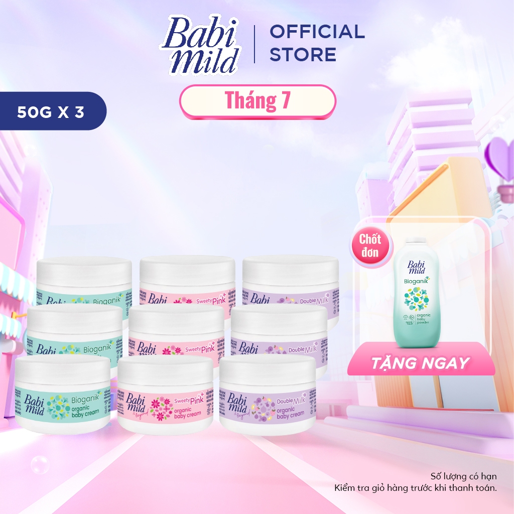 Combo 3 Kem dưỡng da Babi Mild 50Gx3