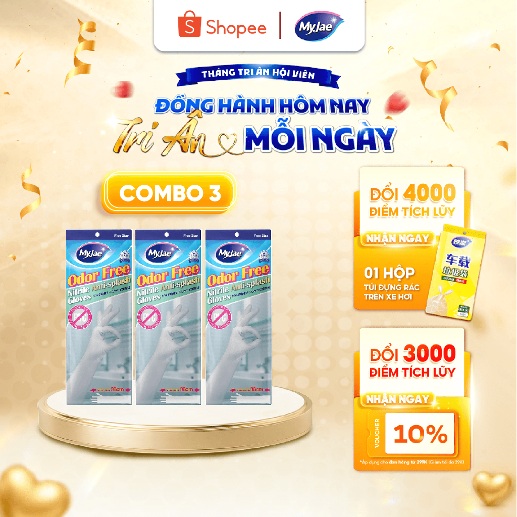 [Võ Hà Linh x MyJae] [PHÂN LOẠI] Găng tay dáng dài Nitrile không mùi rửa chén, bát, dọn dẹp nhà cửa 38CM MyJae