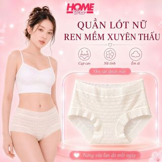 Quần lót nữ ren cao cấp xuyên thấu gợi cảm sexy, quần chip cạp cao đáy may cotton kháng khuẩn L5505