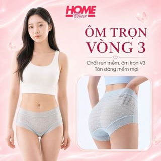 Quần lót nữ ren cao cấp xuyên thấu gợi cảm sexy, quần chip cạp cao đáy may cotton kháng khuẩn L5505