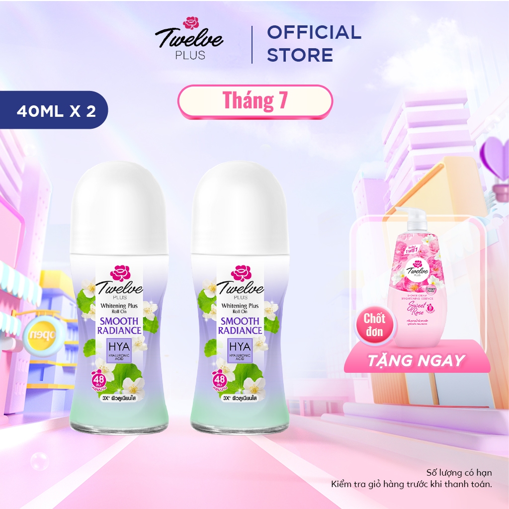 Combo 2 Lăn nách nữ Twelve Plus mềm mại cho da 40ML